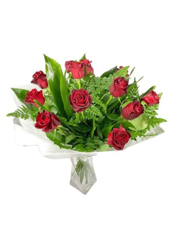 זר ורדים אדומים