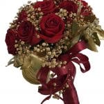 זר כלה אדום זהב