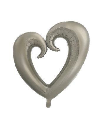 בלון לב גדול כסף